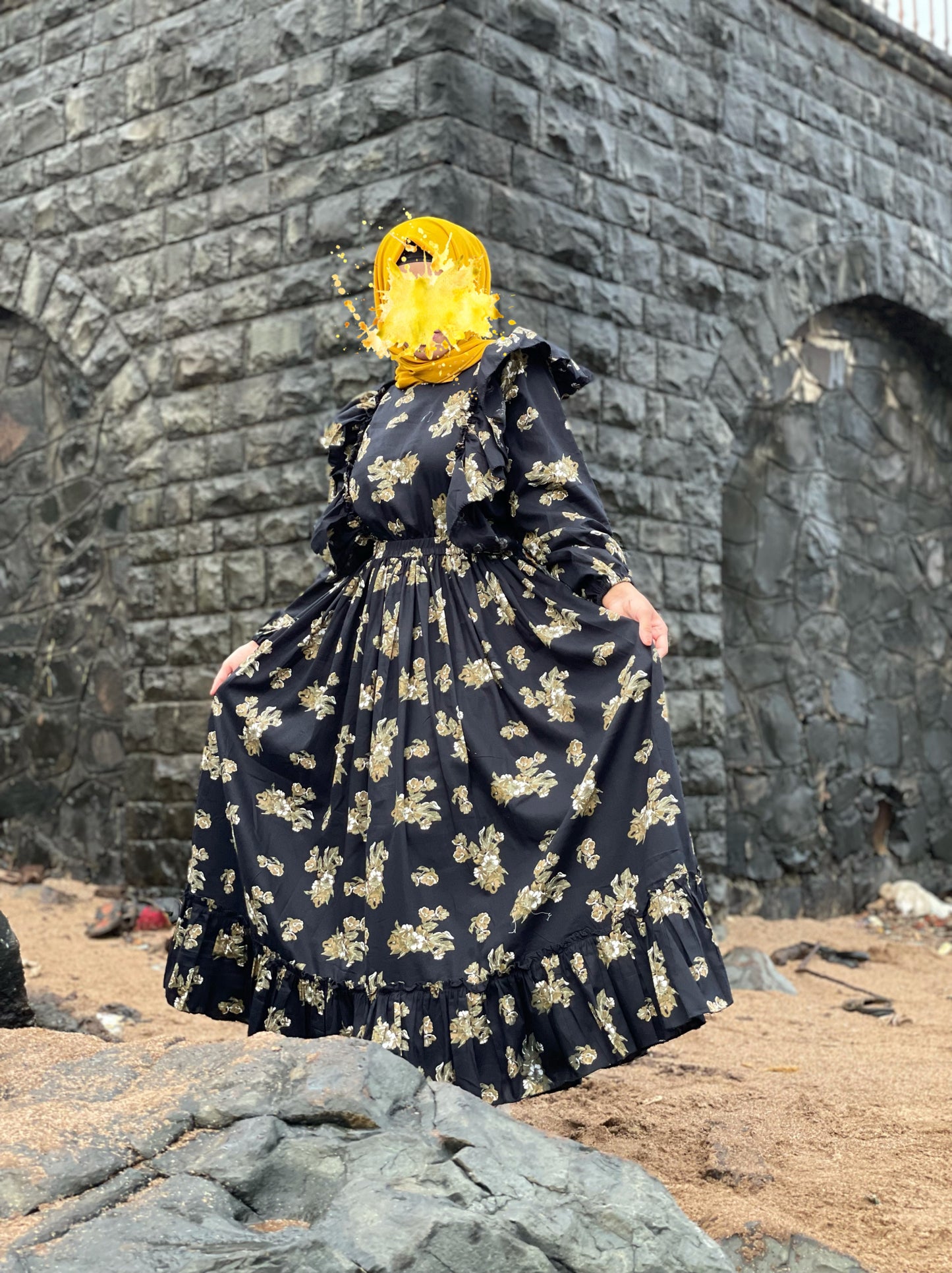 Ruffle-Floral Dress