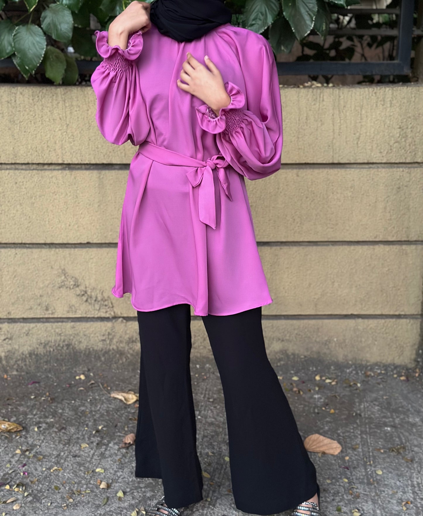 Ultra pink and black two-piece set